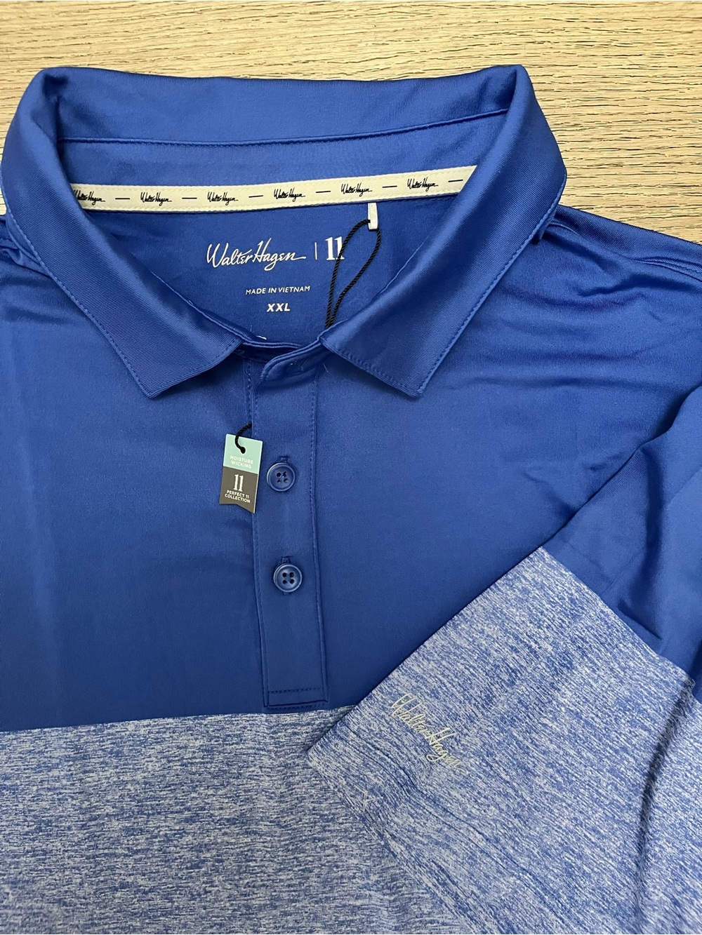 Walter Hagen Men's Blue Colorblock Performance Polo Shirt